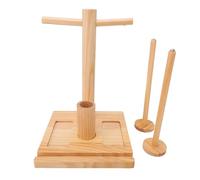 YWBL-WH Porte-Fil Rotatif Magnétique, Fileur de Fil en Bois avec 2 Broches pour le Tricot, le Crochet et le Tube de Rangement pour Support de Téléphone