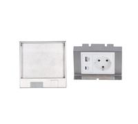 YWBL-WH Prise de Sol Encastrée Ports USB Type C à 2 Broches Prise électrique Dissimulée étanche avec Boîte en Acier Inoxydable pour Centre Commercial de Bureau à Domicile