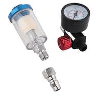 YWBL-WH Régulateur de Pression d'entrée d'air 1/4 Pouces, Filtre Compact en Alliage 'aluminium avec Bol Transparent, Empêche l'eau pour les Pistolets de Pulvérisation