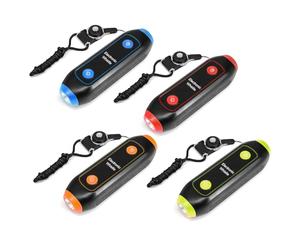 YWBL-WH Sifflet électronique avec Cordon, 3 Tonalités Réglables | Outil de signalisation sans contact, 120 à 150 décibels, lampe de poche LED et stroboscope SOS, ABS pour arbitres et camping