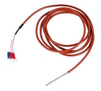 YWBL-WH Sonde de Capteur de Température, PT100 étanche en Acier Inoxydable avec Fils PTFE Plaqués Argent de 2 M, pour la Mesure de la Température du Gaz Liquide -50 à 350 °C