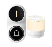 YWBL-WH Sonnette sans Fil avec 26 Sonneries, Volume Réglable, Flash LED, étanchéité IP64, Portée de 300 M, pour la Maison, le Bureau et la Salle de classe. Système D'alerte de