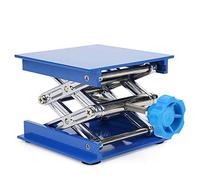 YWBL-WH Stand de Levage de Laboratoire, Plate-forme de Levage en Aluminium électroplate de 100 X 100 Mm Bleu, soulevé de Prise à Ciseaux Réglable, en Oxyde D'aluminium pour Physique,