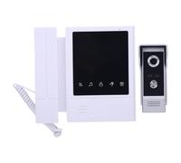 YWBL-WH Système de Visiophone à écran Tactile de 4,3 Pouces avec Vision Nocturne Infrarouge, Interphone Bidirectionnel, 25 Sonneries, Kit de Sonnette Filaire pour la sécurité de la (Prise UE)