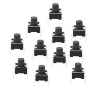 YWBL-WH Tact Switch 100 Pièces Interrupteur à Bouton-poussoir Tactile en Fer Plastique 6 X 6 X 7 Mm DIP Auto-réinitialisation DC12 V 50 MA pour Montage sur PCB Bricolage Réparation électronique et