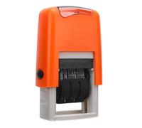 YWBL-WH Tampon de Date Anglais Tampon de Date Auto-encreur avec Encre à Séchage Rapide, Léger et Portable pour les Documents de Bureau à Usage Professionnel (ORANGE)