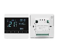 YWBL-WH Thermostat LCD Contrôleur de Température, PC ABS Fan Coil Thermostat AC 220 V avec Capteur, Précision ± 1 °C, Plage de 41 °F à 95 °F pour Systèmes de Chauffage Central AC Domestique