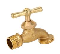 YWBL-WH Tuyau D'irrigation en Laiton Bibb 1/2 Pouce MIP X 3/4 Pouce MHT Valve d'eau Extérieure Robuste pour Raccordement de Tuyau D'arrosage à Un en Cuivre ou galvanisé