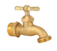 YWBL-WH Tuyau D'irrigation en Laiton Bibb G3/4 Pouces Vanne D'arrosage à Nez courbé Robinet D'eau Extérieur Robuste pour Tuyau en Cuivre et Raccord de D'arrosage