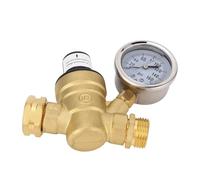 YWBL-WH Valve de Régulateur de Pression d'eau, Réducteur de Pression d'eau Réglable en Laiton et Fer de 3/4 Pouces avec Jauges, pour Remorques de Camping et Remorques de Voyage