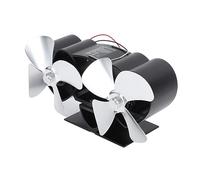 YWBL-WH Ventilateur de Poêle, Ventilateur de Cheminée à 4 Pales en Alliage d'aluminium pour Poêles à Bois et à Kérosène, Circulation de Chaleur Efficace pour la Maison et la Cabine (SILVER)