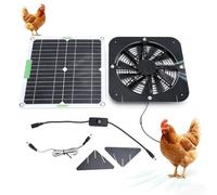 YWBL-WH Ventilateur Solaire 100 W, équipement de Purification D'air de Ventilateur D'extraction de Ventilation à Panneau Solaire de 13,5 Pouces avec Supports pour Poulailler, Serre, Hangar