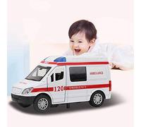 YWBL-WH Voiture Jouet d'ambulance, Mini Véhicule d'urgence à Stimulation en Alliage, Modèle Sonore et Lumineux Réaliste pour Les Enfants de 3 Ans et Plus (Rouge)