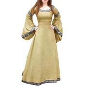 YWBleked Costume d'halloween pour Femme Robe médiévale pour Femmes,Coupe irrégulière,Manches Longues,Robe Maxi Cosplay Deku Mon Héros Cosplay Costume Universitaire(Brown,XL)