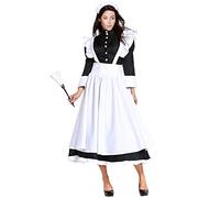 YWBleked Costume Faucheur Carnaval Costume de Cosplay Robe Longue Classique pour Femme avec Tablier Chat Cosplay Enfants(Black,S)