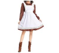 YWBleked DéGuisement Halloween Adulte Costume d'Halloween avec col de poupée rétro marron manoir français Costume De Cosplay D'alchimiste En Métal Complet(Coffee,M)