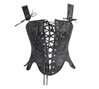 YWBleked Deguisement Halloween Corset Amincissant à la Taille en Jacquard à Motif de pétales et arêtes de Poisson Sexy Corbeau Cosplay Costume Femmes(Black,S)