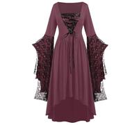 YWBleked DéGuisement Pour Halloween Vêtements gothiques pour femmes Halloween dentelle squelette robe Punk grande taille robe rétro Costume médiéval Anime Cosplay Hommes Costume(XL)
