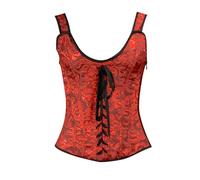 YWBleked DéGuisements de Carnaval Gilet Corset à Bretelles en arête de Poisson,vêtement Galbant brodé en Jacquard(2) Déguisement Cosplay Gaara(Red,XS)