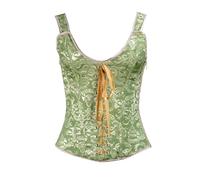 YWBleked DéGuisements de Carnaval Gilet Corset à Bretelles en arête de Poisson,vêtement Galbant brodé en Jacquard(2) Déguisement Cosplay Gaara(Light Green,XS)