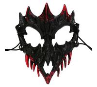 YWBleked Masque De HalloweenSpectacle de Danse d'halloween Tigre Sanglant à Deux Demi-Visages Yasha Tengu Loup Humain Lavable (F, One Size)