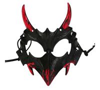YWBleked Masque Halloween EffrayantSpectacle de Danse d'halloween Tigre Sanglant à Deux Demi-Visages Yasha Tengu Loup Humain Lavable (E, One Size)