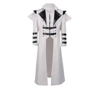 YWBleked Squid Game Costume Trench-Coat Fendu à Fermeture éclair pour Tenue de Banquet de Cour médiévale d'halloween Déguisement Femme XXS Cosplay(White,XL)