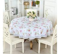 YWBXSHKD Rond PVC Nappe Diameter 152cm, ImperméAble Nappe De Table, Vinyle Nappes Toile CiréE Huile-Preuve éTanche Linge De Table Tapis De Table, Nappe De Cuisine Ronde