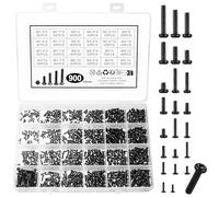ywchoshe 900 Pcs Mini Vis pour Ordinateur Portable et Électronique | Assortiment de vis noires M1.4 à M3, idéal pour réparer ordinateurs, SSD, PC et appareils électroniques.