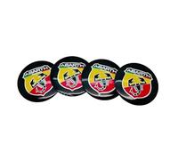 YWDRE 4 Pièces Autocollants Cache Moyeu pour Abarth 595 Abarth 500 Abarth 124 Spider, Autocollant avec Emblème Centre de Jante Couvercle de Moyeu Badge Autocollants Voiture Accessoires,56mm-B