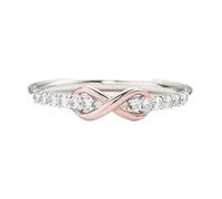 YWeiLiangSan Bague Nœud Infini pour Femme, Bagues Nœud Infini Mère et Fille Connectées pour Toujours (White,5)