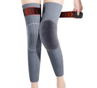 YWeiLiangSan Chaussettes Chaudes Au-Dessus du Genou en Cachemire, Genouillères Extra épaisses et Longues en Tricot Doux (XX-Large,Gray Thick)