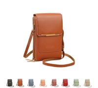 YWeiLiangSan Sac Bandoulière Tactile Avec Fenêtre Tactile et Bandoulière Ajustable (Brown,Medium)