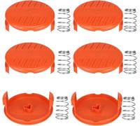 Yweller Lot de 12 couvercles de bobine RC-100-P A6481 A6485 pour coupe-bordure sans fil Black + Decker STC1840EPC, STC1820, ST5530, GLC3000 (6 couvercles de bobine + 6 pièces ressort)