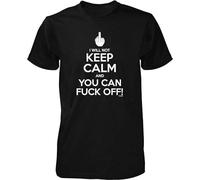 Ywerer I Will Not Keep Calm and You Can Fuck Off Unisex 100% Cotton Short-Sleeve T-Shirts Black L