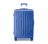 YWGYWG Non-TSA Zollschloss mit 2 Packungen Ecke Diamant Streifen Einzel ABS Drag Bar Box 24 Pouces ABS Drag Bar Vollfarbe Bleu foncé