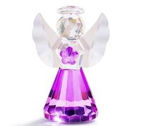 YWHL Figurine d'ange en cristal violet, statue d'ange gardien en verre, cadeau pour femme, figurines d'art de collection pour décoration d'intérieur