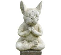 YWHWXB Figurine de Bouledogue français méditant - Statue de Bouddha Zen Yoga - Décoration de Collection pour la Maison et Le Jardin