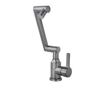 YWJFSA Mitigeur Cuisine Rabattable Acier Inoxydable Robinet Salle Bain Réglable en Hauteur et 2 Modes de Jet Froid et Chaud,Gris