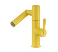 YWJFSA Mitigeur Cuisine Rabattable eau Chaude et Froide Robinet Salle Bain avec 2 Modes de Jet Réglable en Hauteur Pivotant à 360°,Jaune