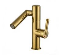 YWJFSA Mitigeur Cuisine Rabattable eau Chaude et Froide Robinet Salle Bain avec 2 Modes de Jet Réglable en Hauteur Pivotant à 360°,Or