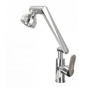 YWJFSA Mitigeur Cuisine Rabattable Hauteur Réglable Robinet Evier en Acier Inoxydable avec 2 Modes de Pulvérisation Robinet Pivotant Salle de Bain,Argent