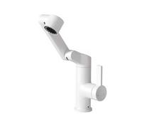 YWJFSA Mitigeur Cuisine Rabattable Réglable en Hauteur Robinet Pivotant à 360 avec 3 Types de Jets Eau Chaude et Froide Pour Cuisine et Salle de Bain,Blanc