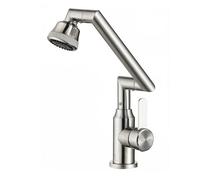 YWJFSA Mitigeur Cuisine Rabattable Robinet Pivotant Salle de Bain avec 4 Modes de Pulvérisation Robinet Evier en Acier Inoxydable Hauteur Réglable