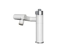 YWJFSA Mitigeur Cuisine Rabattable Robinet Salle Bain avec 6 Modes de Jet eau Chaude et Froide Pivotant à 360° pour Cuisine et Salle de Bain,Blanc