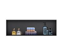 YWJFSA Niche de Douche en Acier Inoxydable 90 × 28cm Étagère Simple,Étanche,sans Percage Niche Murale Douche pour Salle de Bain,Salon,Cuisine Ou Bureau,Noir