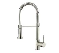 YWJFSA Robinet Cuisine Douchette Acier Inoxydable Mitigeur Évier à Poignée Unique avec 2 Modes de Pulvérisation Col de Cygne Robinet,Brossé