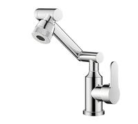 YWJFSA Robinet Cuisine Rabattable Acier Inoxydable Mitigeur Évier à Poignée Unique avec 2 Types de Jets Robinet Salle de Bain Réglable en Hauteur,Argent