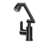 YWJFSA Robinet Cuisine Rabattable Acier Inoxydable Robinets à Bras Robotique avec 4 Types de Jets Mitigeur Évier à Poignée Unique Réglable en Hauteur,Noir