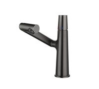 YWJFSA Robinet Cuisine Rabattable eau Chaude et Froide Monocommande Robinet Salle Bain Réglable en Hauteur Pivotant à 360° pour Cuisine et Salle de Bain,Gris